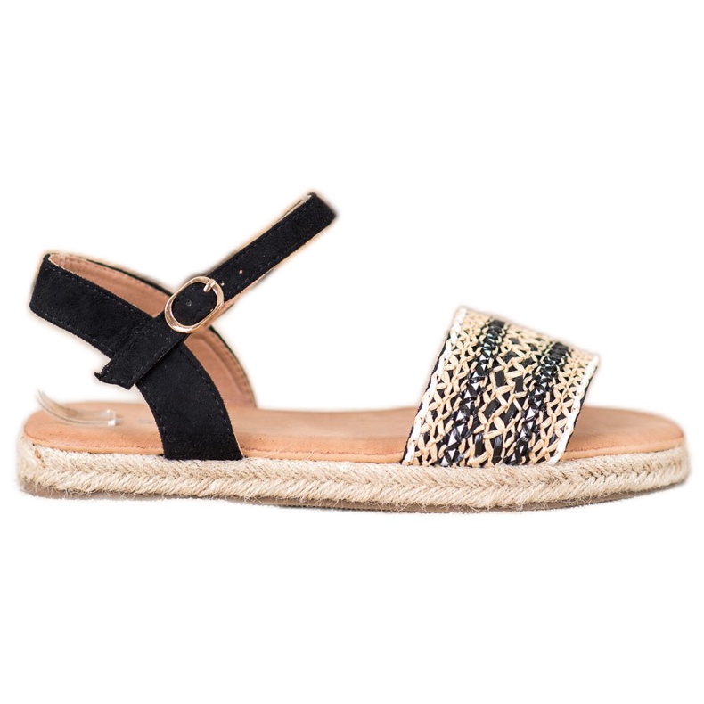 SHELOVET Lätta flätade sandaler beige svart