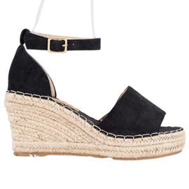 Seastar Sandaler på halmkilen svart