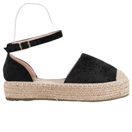 Seastar Openwork Espadrilles på plattformen svart