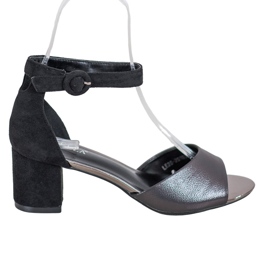 Moderiktiga VINCEZA -pumpar svart grå