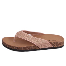 Rosa flip-flops på korksulan, rosa 7872-PL Pink