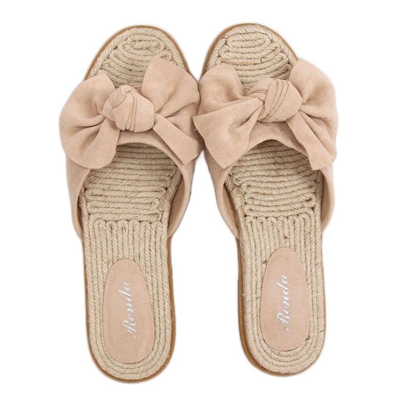 Beige espadrilles beige tofflor dam YT-98 Beige