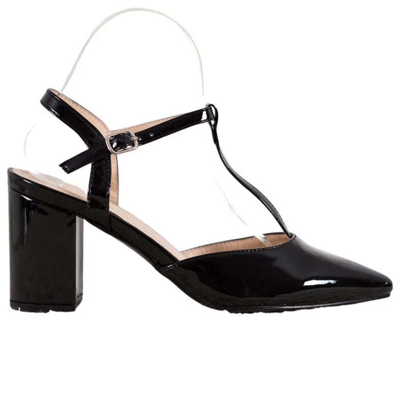 Diamantique Pumpar på en bar med en exponerad klack svart