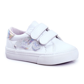 Apawwa Barnskor White Butterfly Velcro Dusmo vit