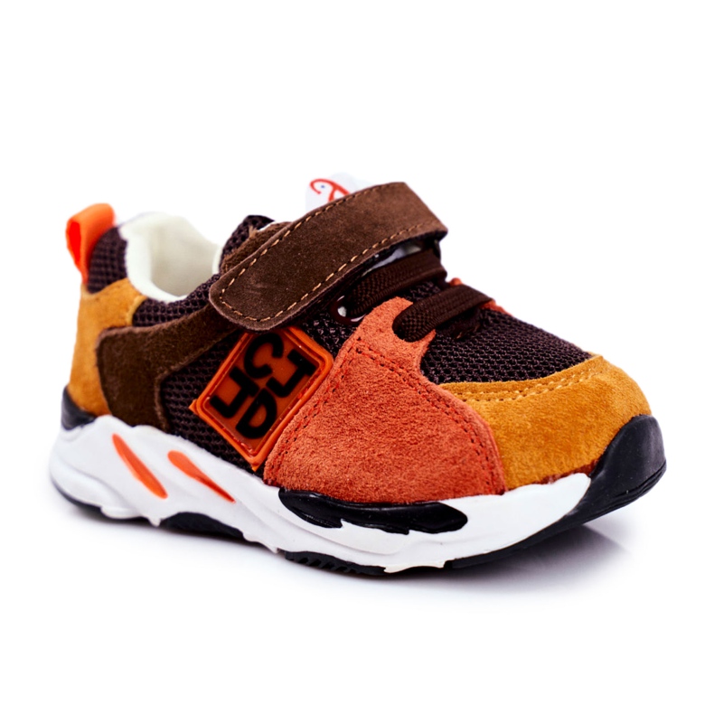 Apawwa Sportbarnskor med kardborrebrun Jonaba orange mångfärgad gul