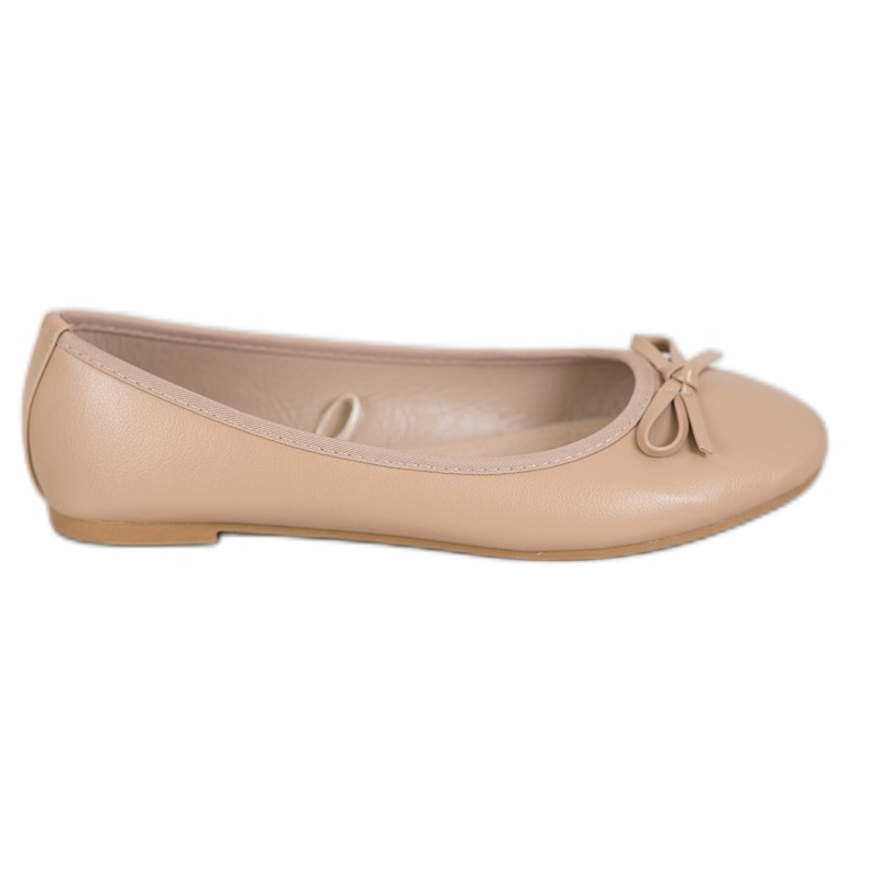 SHELOVET Beige Eco Leather Ballerinas