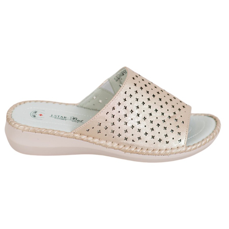 J. Star Lätta bekväma tofflor gyllene