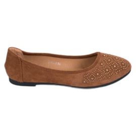 Diamantique Klassisk Ballerina med kristaller brun