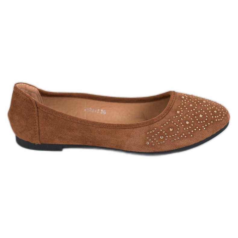 Diamantique Klassisk Ballerina med kristaller brun