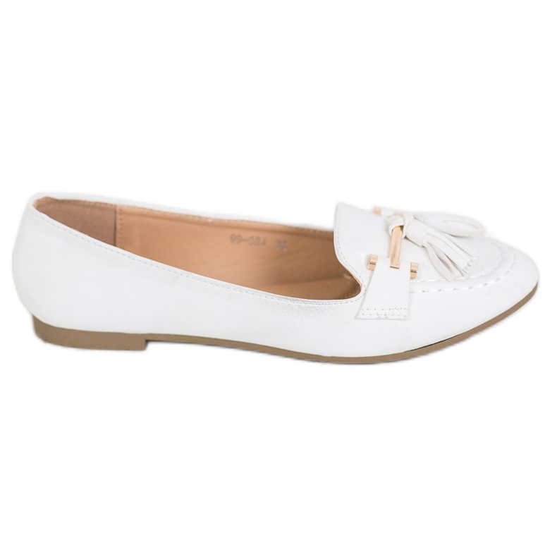 Nio Nio Eleganta loafers med fransar vit