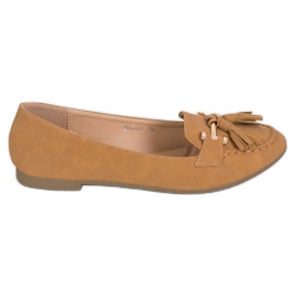 Nio Nio Eleganta loafers med fransar brun