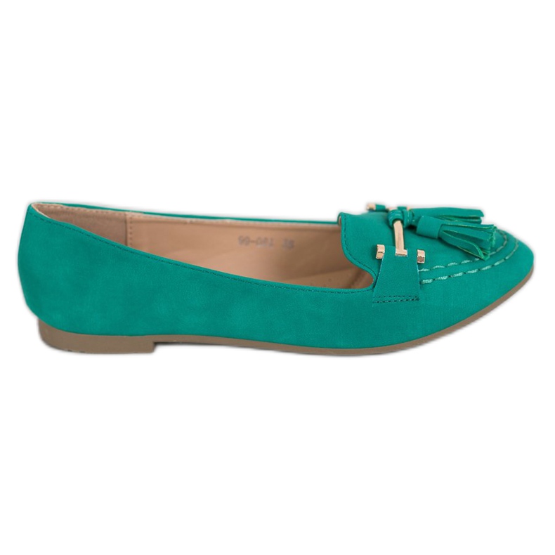 Nio Nio Eleganta loafers med fransar grön