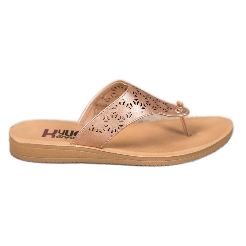 Kylie Tofflor med öppet mönster beige gyllene