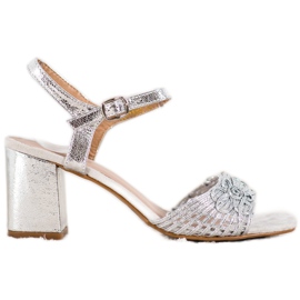 Glänsande VINCEZA sandaler grå