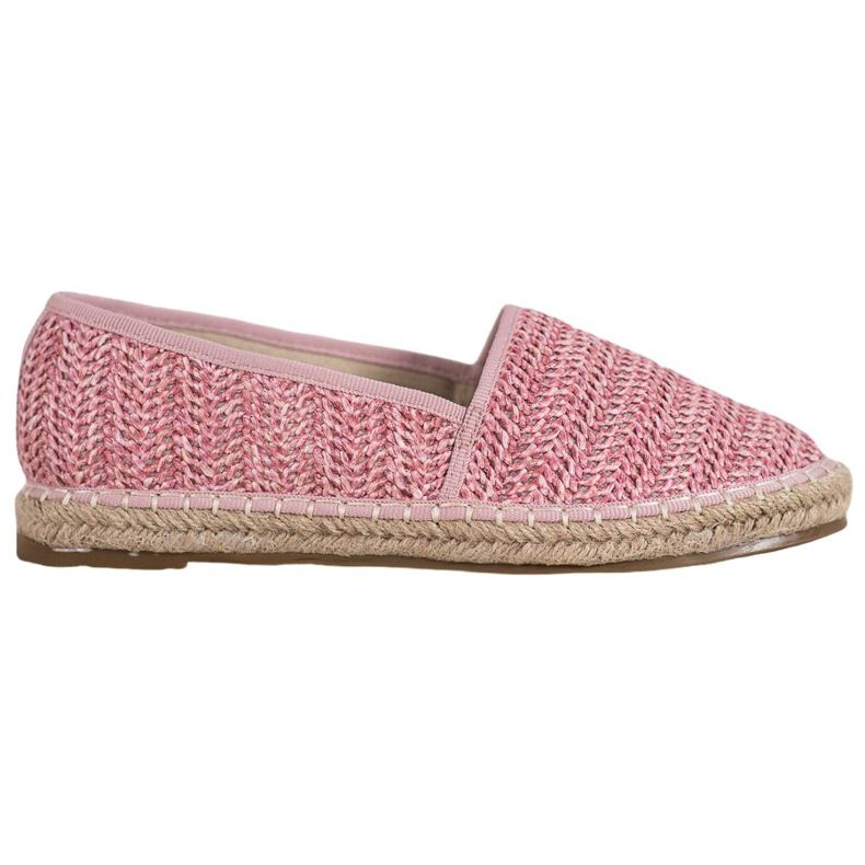 SHELOVET Flätade rosa espadriller