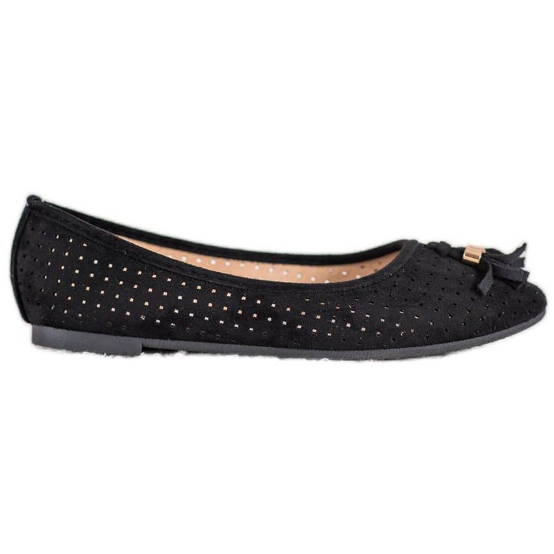 Openwork Mocka Ballerinas VINCEZA svart