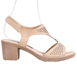 SHELOVET Bekväma kardborresandaler brun