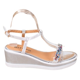 SHELOVET Snygga kilar med ekoläder grå