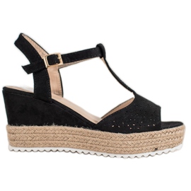 Small Swan Openwork Espadrilles sandaler svart