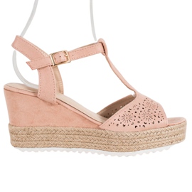 Small Swan Openwork Espadrilles sandaler rosa