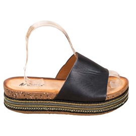 SHELOVET Svarta tofflor på plattformen