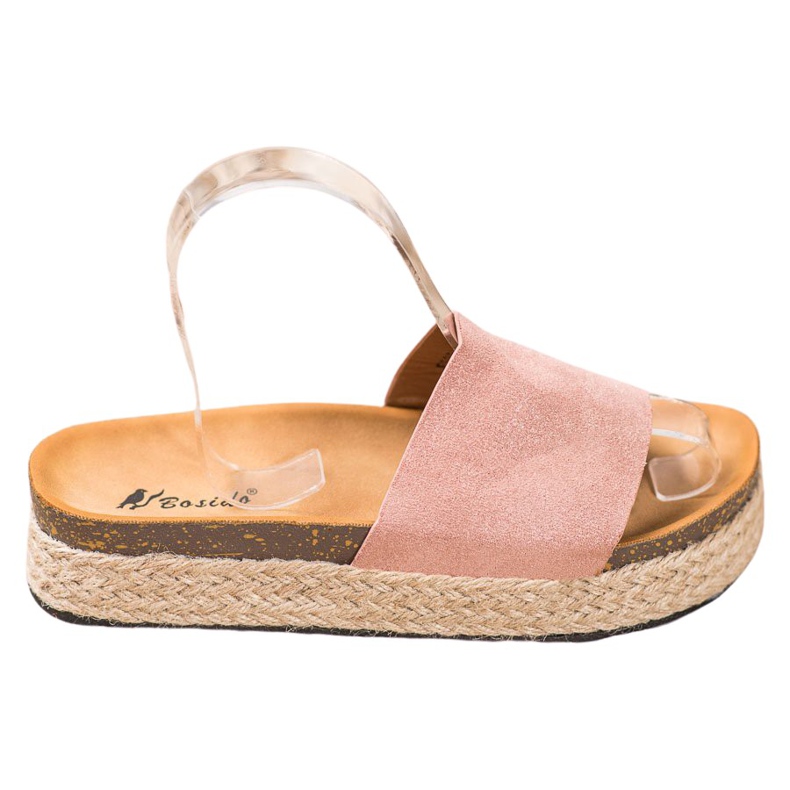 SHELOVET Espadrilles tofflor med glitter rosa