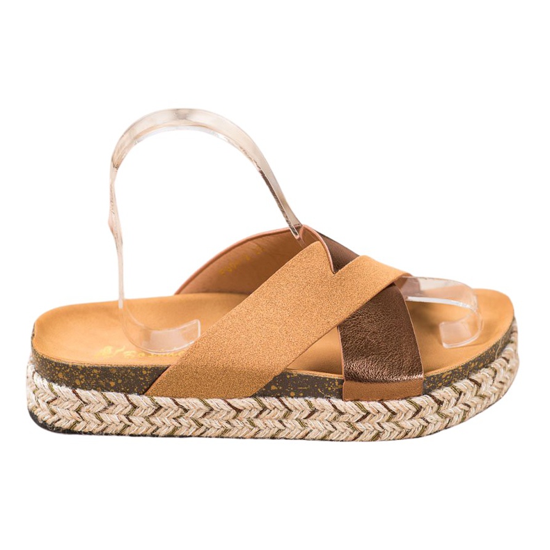 SHELOVET Tofflor På Plattformen brun gul