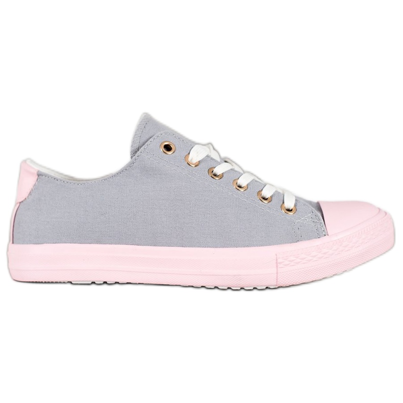 SHELOVET Textil sneakers rosa grå