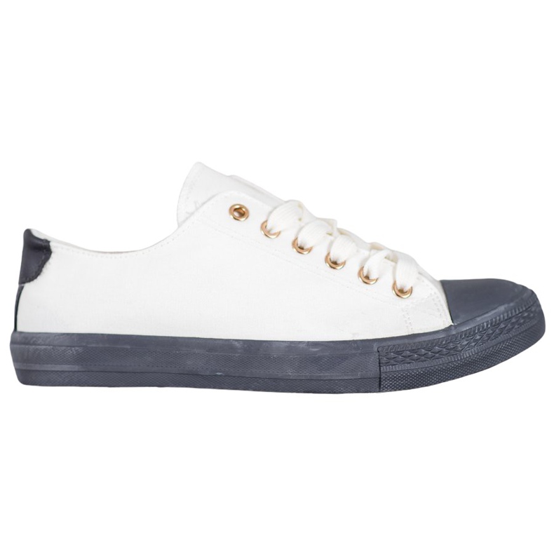 SHELOVET Textil sneakers vit grå