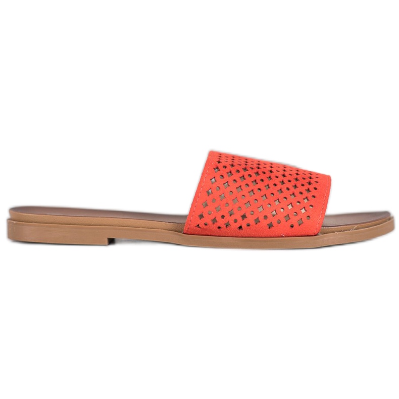 Renda Openwork tofflor orange