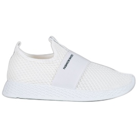 SHELOVET Slip-on sneakers med mesh vit