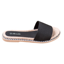 Renda Textila svarta tofflor