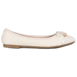 Diamantique Ballerinor med mesh brun