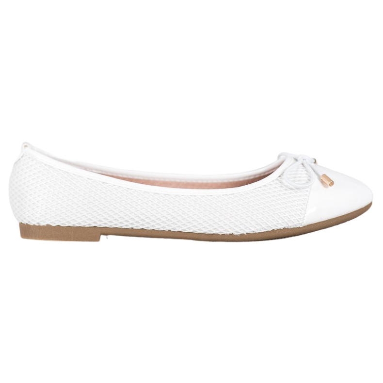 Diamantique Ballerinor med mesh vit