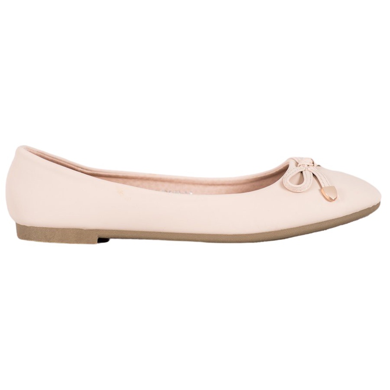 Diamantique Klassiska Beige Ballerinas brun mångfärgad