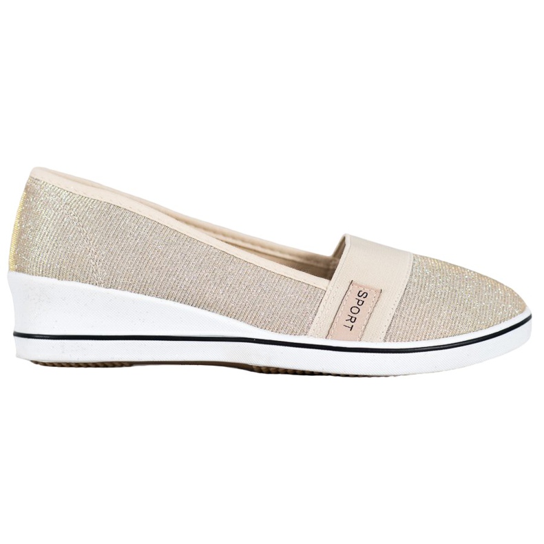 SDS Slip-on ballerinor med glitter gul
