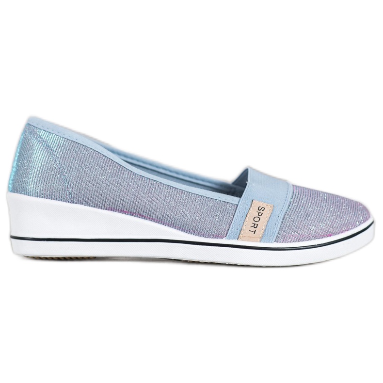 SDS Slip-on ballerinor med glitter blå