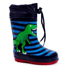 Apawwa Barns gummi galoscher Navy Blue Dinosaur Mordeso marinblå blå grön