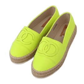 Neon espadriller T341P Fluorescent Green för kvinnor grön