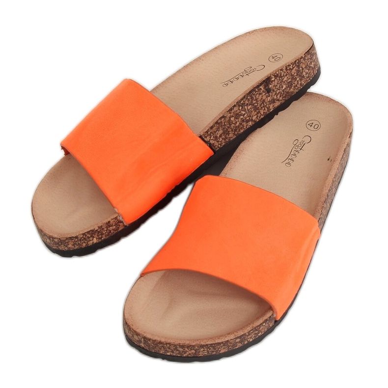 Orange G-572 Orange tofflor i kork