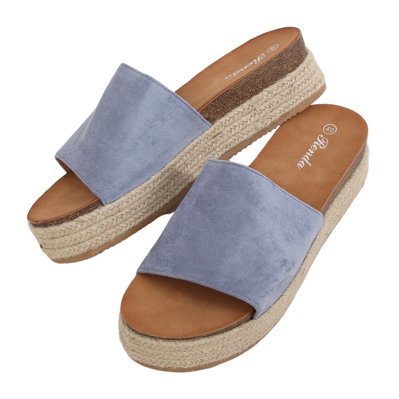 Blå espadrilles tofflor 10-215 Blå