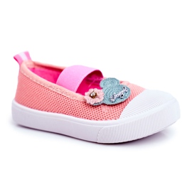 Le Scarpe Barnskor med Salmon Velcro Estienne rosa
