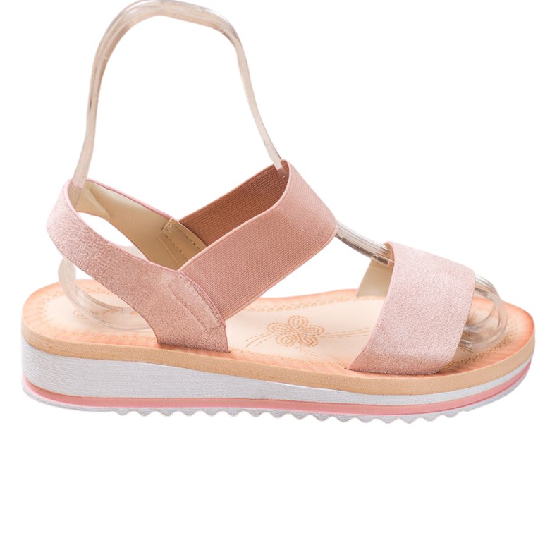 Mannika Sandaler i mocka på plattformen rosa