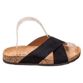 Nio Nio Casual tofflor på plattformen svart