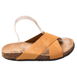 Nio Nio Casual tofflor på plattformen beige