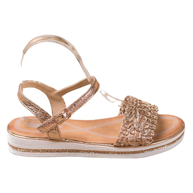 Renda Sandaler på plattformen gyllene