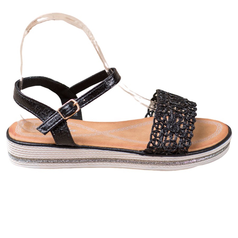 Renda Sandaler på plattformen svart