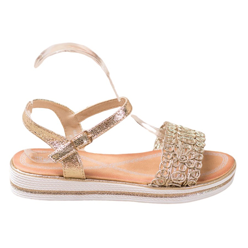 Renda Sandaler på plattformen gyllene