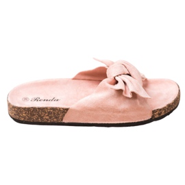 Renda Bekväma tofflor med rosett rosa