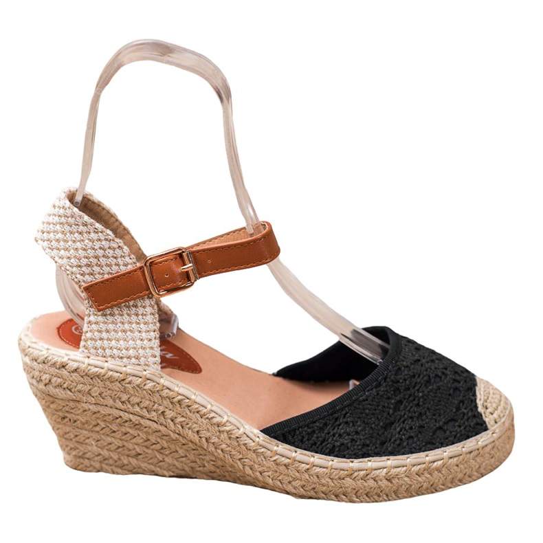 Renda Espadrilles med spänne svart
